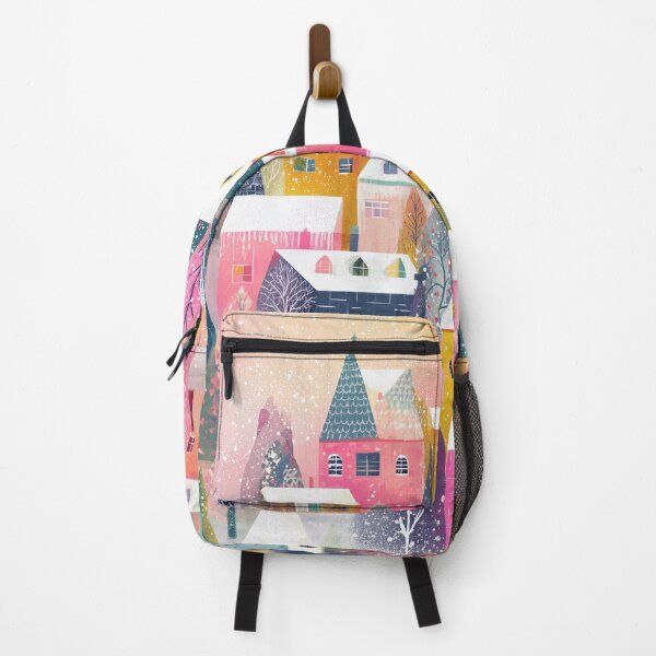 Item preview, Whimsical Winter Village in Pastel Colours designed and sold by Vividfables.