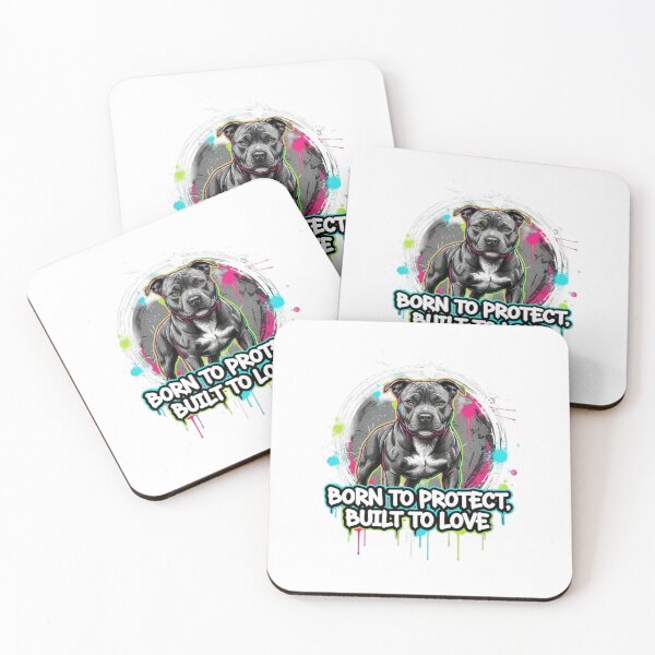 Item preview, Born to Protect, Built to Love - Staffy Street Art Circle Emblem designed and sold by ReptiWorks.