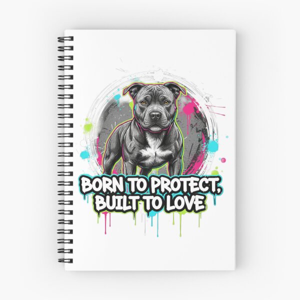 Item preview, Born to Protect, Built to Love - Staffy Street Art Circle Emblem designed and sold by ReptiWorks.