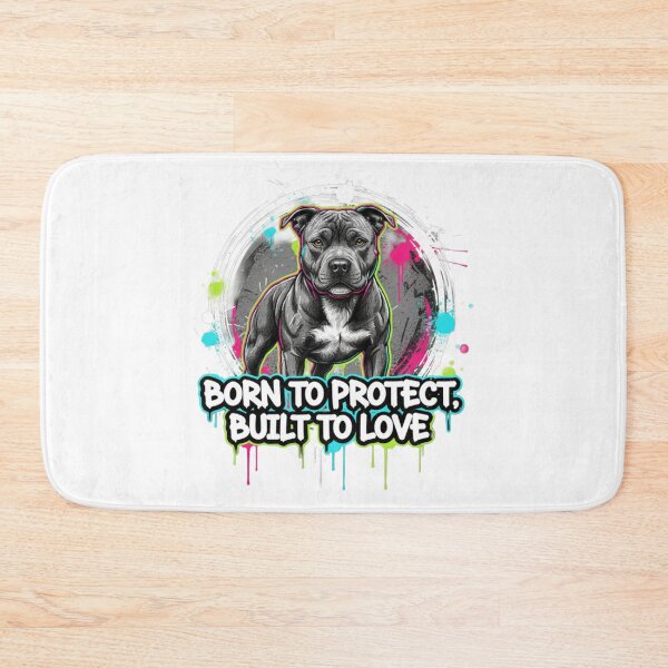Item preview, Born to Protect, Built to Love - Staffy Street Art Circle Emblem designed and sold by ReptiWorks.