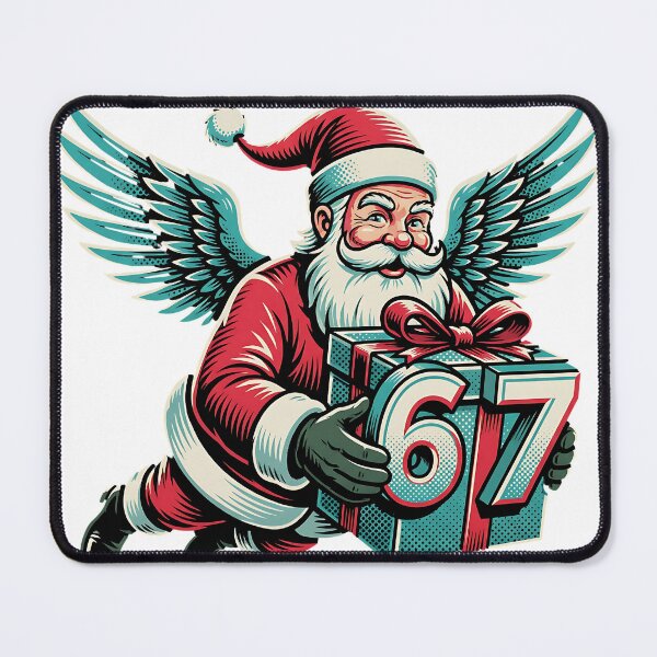 Item preview, Winged Santa 67: Retro Christmas Angel Gift Giver designed and sold by Standing Wave Studio.