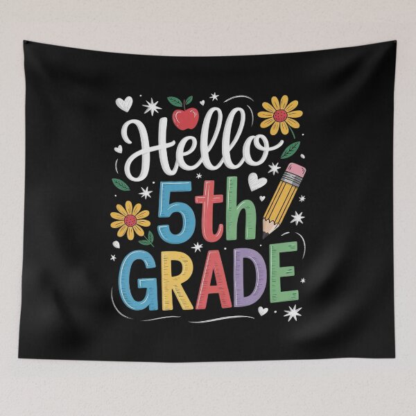 Item preview, Back To School Hello Fifth Grade Team 5th Grade Boy Girl  designed and sold by lilLilaBatArt.