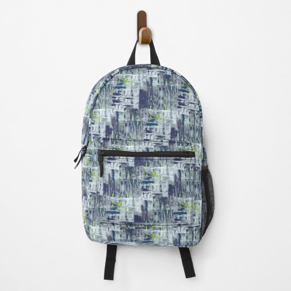 Item preview,  Abstract brush strokes handmade blue acid green designed and sold by Alessandro Remo Mazzoni Remotextiles.