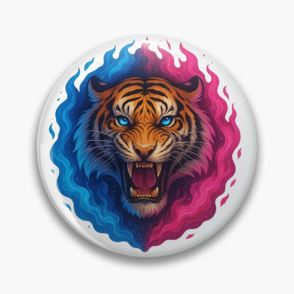 Item preview, Fireborn Tiger – Blue & Pink Flame Aura designed and sold by SarahsSZN.