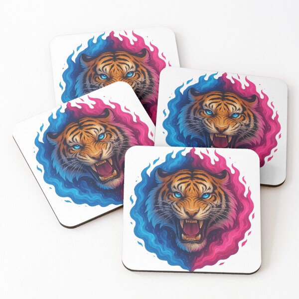 Item preview, Fireborn Tiger – Blue & Pink Flame Aura designed and sold by SarahsSZN.