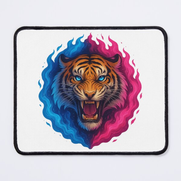 Item preview, Fireborn Tiger – Blue & Pink Flame Aura designed and sold by SarahsSZN.