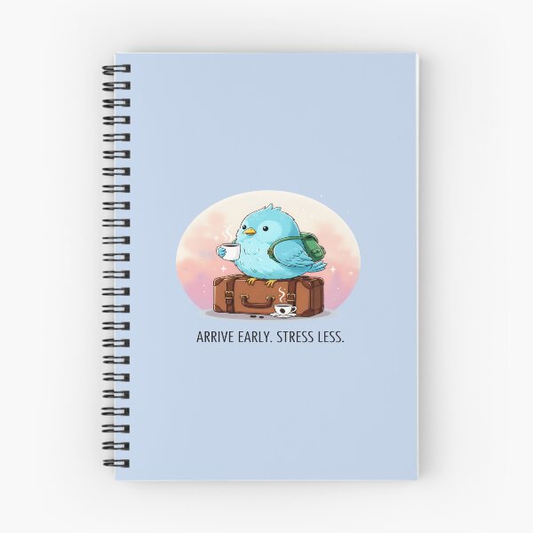 Item preview, Arrive Early Stress Less | Cute Traveler Bird designed and sold by Dakson Design - Fantasy Art.