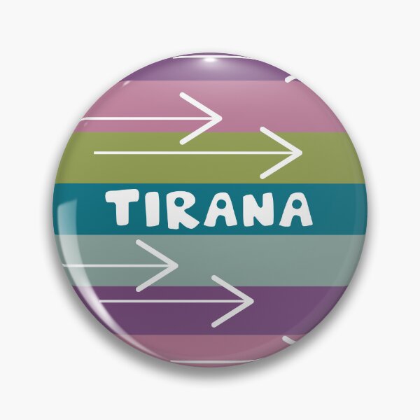 Item preview, Colorful Tirana Arrow Motive Button Pin Albania designed and sold by INTRIGUEprints.