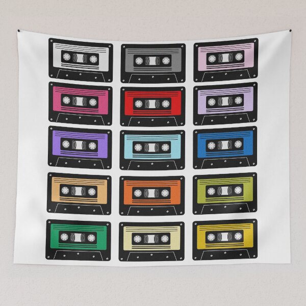 Item preview, Rainbow Colors Cassettes Print Vintage Cassette Tape 80s Design Mixtape designed and sold by bestggraphico.