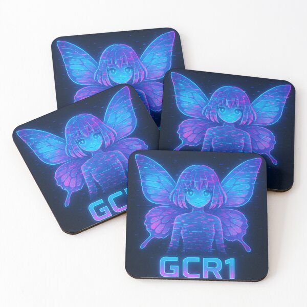 Item preview, GCR1 Glitch Butterfly Girl – Holographic Pixel Wings Anime Design designed and sold by GCR1.