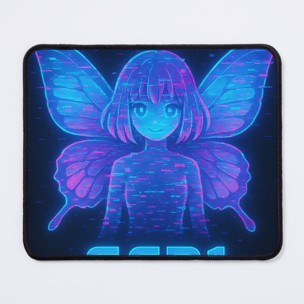 Item preview, GCR1 Glitch Butterfly Girl – Holographic Pixel Wings Anime Design designed and sold by GCR1.