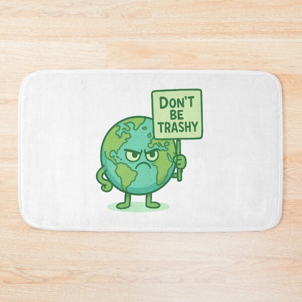 Item preview, Don’t Be Trashy – Funny Earth Cartoon Environmental Design designed and sold by DesignRush786.