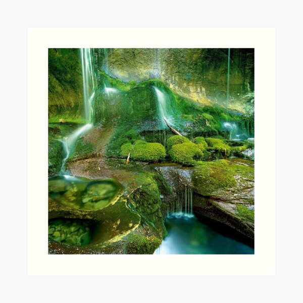 Mossy cascades, Walls of Jerusalem Art Print