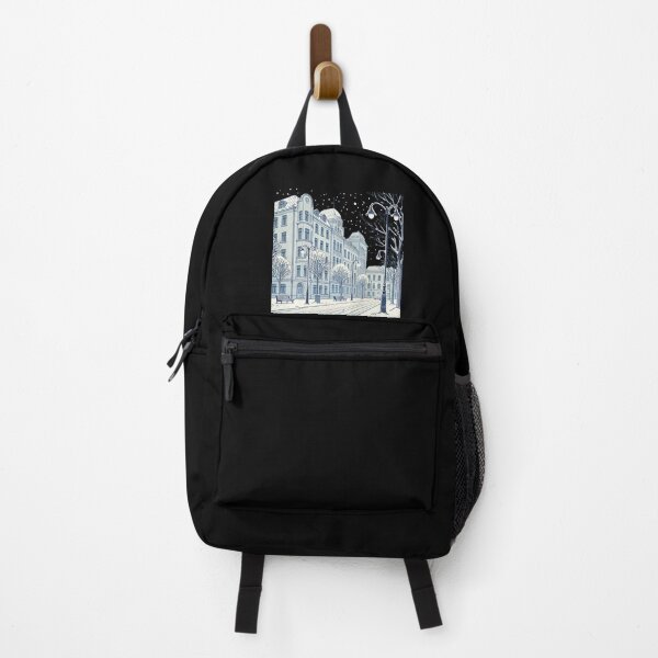 Item preview, winter city calm snowy street designed and sold by DKunic.