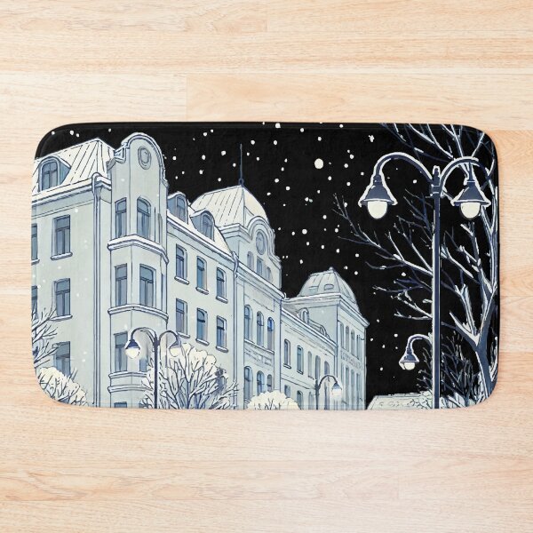 Item preview, winter city calm snowy street designed and sold by DKunic.