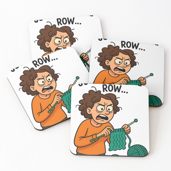 Item preview, Funny Knitting Cartoon – Frustrated Crafter Illustration Design designed and sold by DesignRush786.