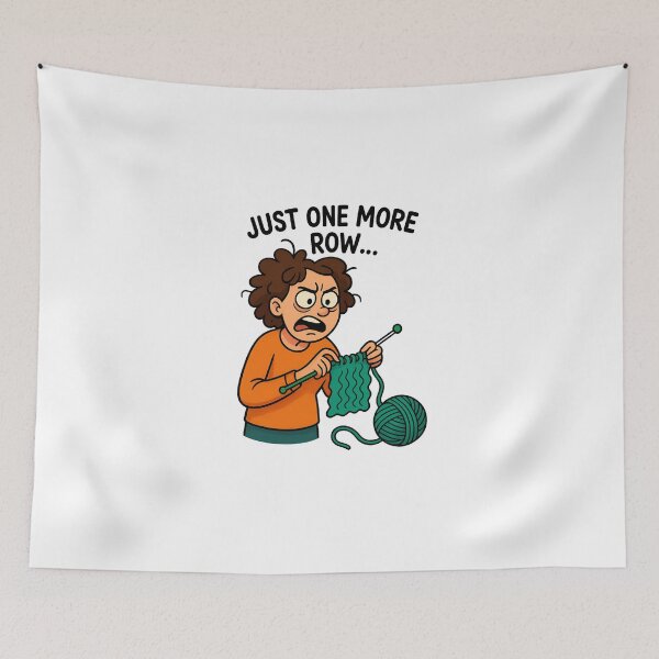 Item preview, Funny Knitting Cartoon – Frustrated Crafter Illustration Design designed and sold by DesignRush786.
