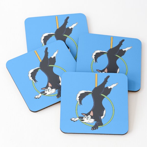 Item preview, Funny Dog Acrobat on Aerial Hoop – Cartoon Style designed and sold by Becky-Poppins.