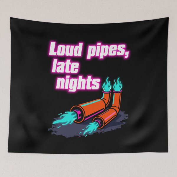 Item preview, Loud Pipes Late Nights — Street Racing Retro Neon Car Enthusiast designed and sold by RAS-77.