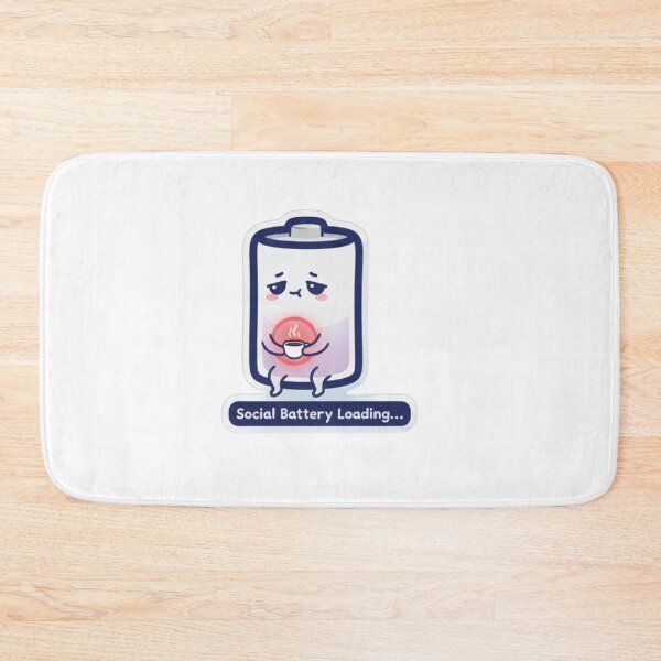 Item preview, Social Battery Loading – Funny Low Energy Humor Design designed and sold by JustCrafted.