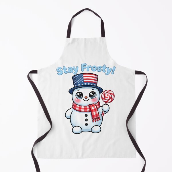 Item preview, Stay Frosty Kawaii Snowman | USA Flag Patriotic Winter Art designed and sold by novapixel25100.