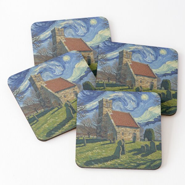Item preview, Starry Night at Upleatham Church - Yorkshire Post-Impressionism designed and sold by VistaPainterArt.