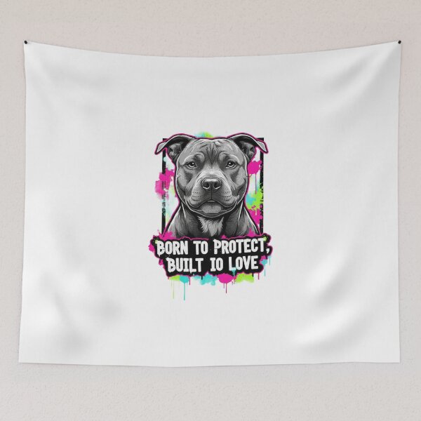 Item preview, Staffy Portrait: Born to Protect, Built to Love - Urban Graffiti Art designed and sold by ReptiWorks.
