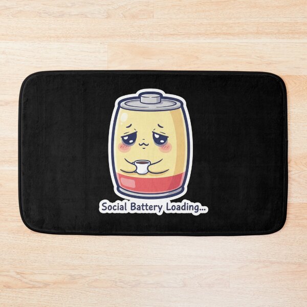 Item preview, Social Battery Loading – Funny Low Energy Humor Design designed and sold by JustCrafted.