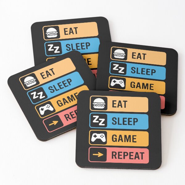Item preview, Eat Sleep Game Repeat — Retro Icon Blocks designed and sold by QuietBloom80.