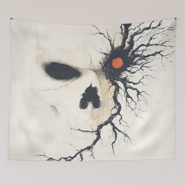 Item preview, Grunge Skull Face Dark Tree Branches Red Eye designed and sold by Shoot-The-Moon.