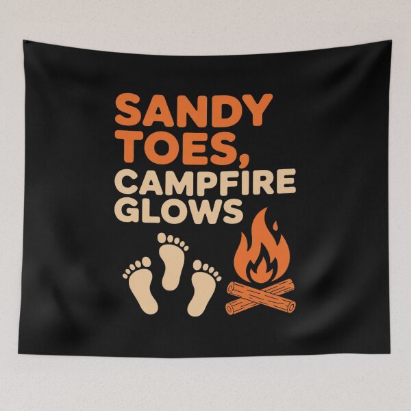 Item preview, Rustic Beach Vacation Sandy Toes Campfire Glows designed and sold by LinlinsDemons.
