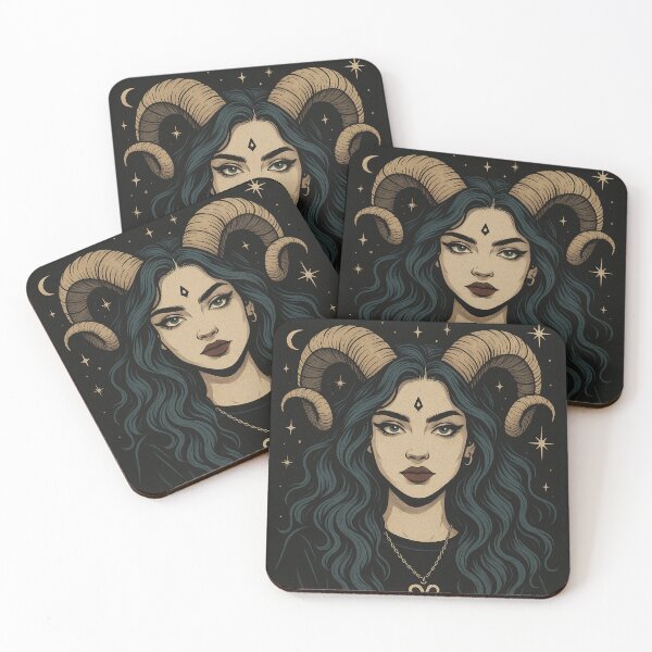 Item preview, ARIES – ARIES GIRL, Mystic Aries Girl – Aries Zodiac Sign Illustration designed and sold by MrsMimpi.