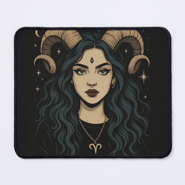 Item preview, ARIES – ARIES GIRL, Mystic Aries Girl – Aries Zodiac Sign Illustration designed and sold by MrsMimpi.