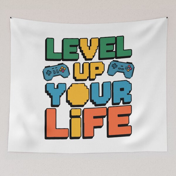 Item preview, Level Up Your Life — Retro Gamer Motivation designed and sold by QuietBloom80.