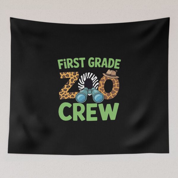 Item preview, First Grade Zoo Crew Back To School Wild Animal Safari Kids  designed and sold by MicanCuteStore.