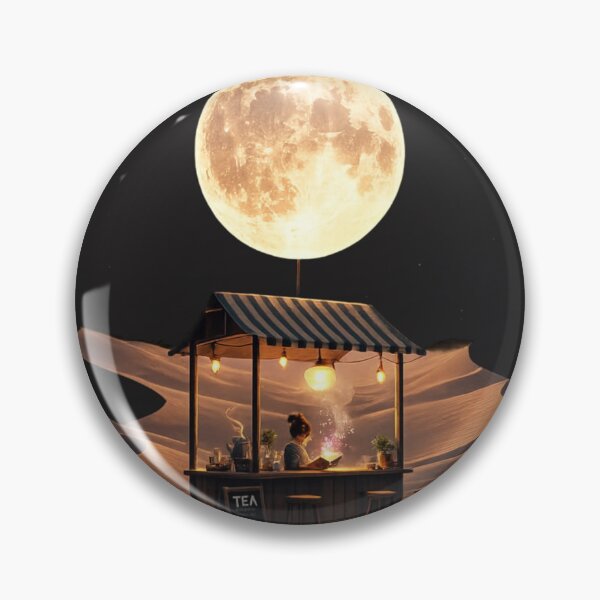 Item preview, Moonlight Desert Café T-Shirt – Surreal Nightscape Fantasy Tee designed and sold by KDesignCrafts.