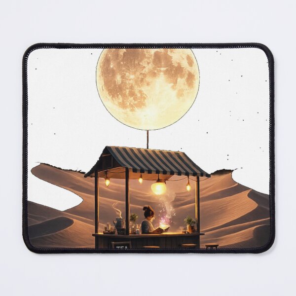 Item preview, Moonlight Desert Café T-Shirt – Surreal Nightscape Fantasy Tee designed and sold by KDesignCrafts.
