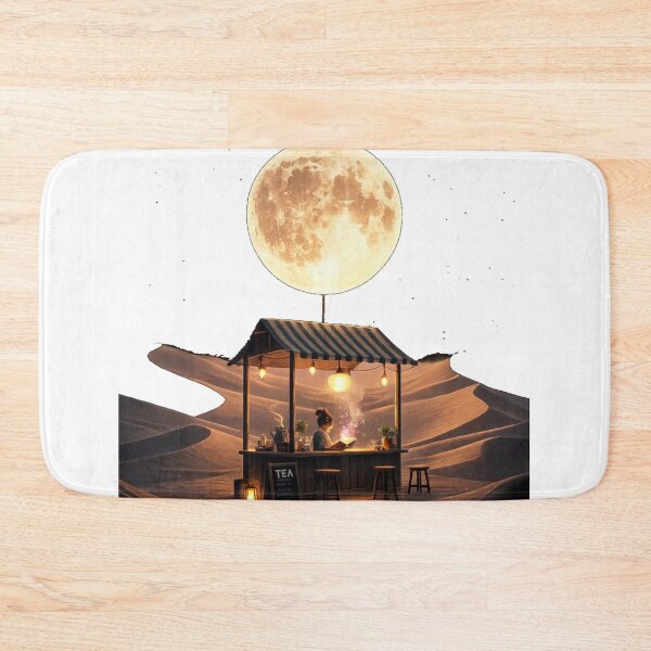 Item preview, Moonlight Desert Café T-Shirt – Surreal Nightscape Fantasy Tee designed and sold by KDesignCrafts.