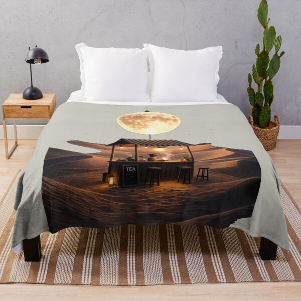 Item preview, Moonlight Desert Café T-Shirt – Surreal Nightscape Fantasy Tee designed and sold by KDesignCrafts.
