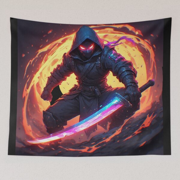Item preview, Ninja Warrior in Battle with Samurai Sword designed and sold by SweetRossel.