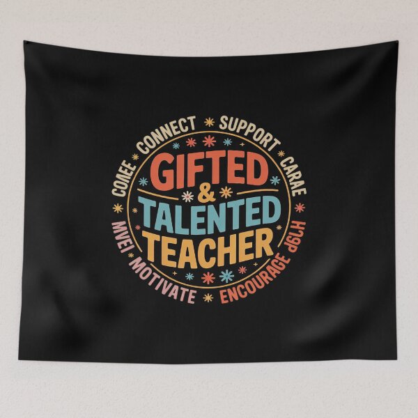 Item preview, Gifted & Talented Teacher Back to School Groovy  designed and sold by lilLilaBatArt.