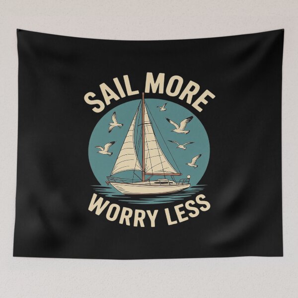 Item preview, Sail More Worry Less Boat Captain Nautical designed and sold by velltoons.