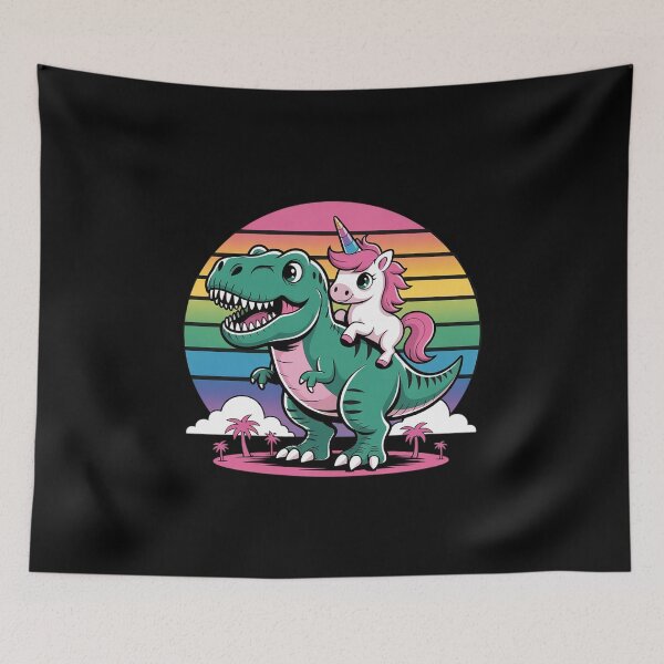 Item preview, Unicorn Riding Dinosaur with Rainbow Fantasy Lovers designed and sold by KotexTemu.