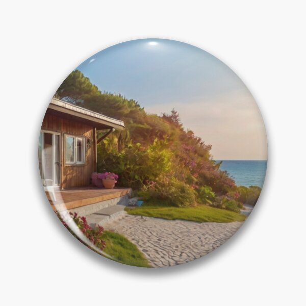 Item preview, Honey-Toned Wooden Cottage Facing the Open Ocean designed and sold by BlareBlare.
