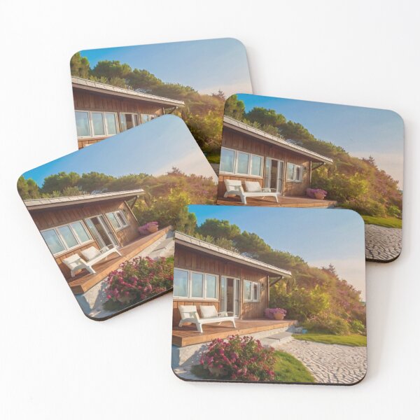 Item preview, Honey-Toned Wooden Cottage Facing the Open Ocean designed and sold by BlareBlare.
