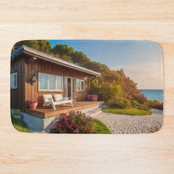 Item preview, Honey-Toned Wooden Cottage Facing the Open Ocean designed and sold by BlareBlare.