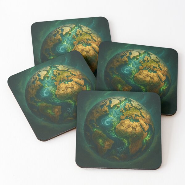 Item preview, Geofract Earth – Cracked Continents & Glowing Life Veins designed and sold by GeoWild Designs.
