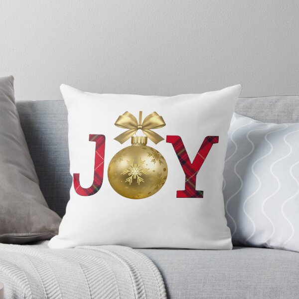 Item preview, JOY Christmas Gold Ornament Tartan Plaid designed and sold by Designnari.