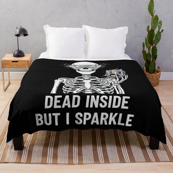 Item preview, Dead Inside But I Sparkle Skeleton Disco Ball Humor Design designed and sold by SplashTastic.