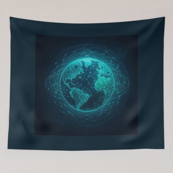 Item preview, Digital Veins of Earth – Satellite Network Sphere designed and sold by GeoWild Designs.